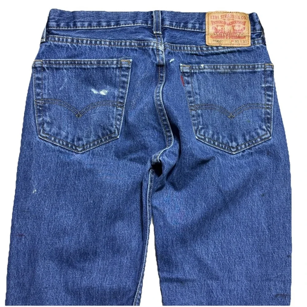 Levi's 505 Jeans 30x30 Blue Painter Workwear Denim Straight Leg